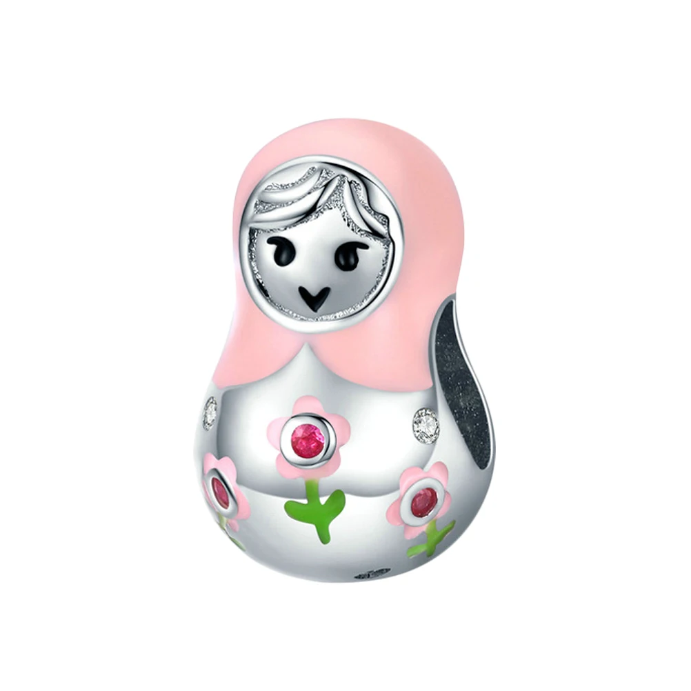 

1Pc Pink Russian Doll Pendants Diy Craft Necklace Keychain Embellishments Creative Design Diy Pendant Set Jewelry Components