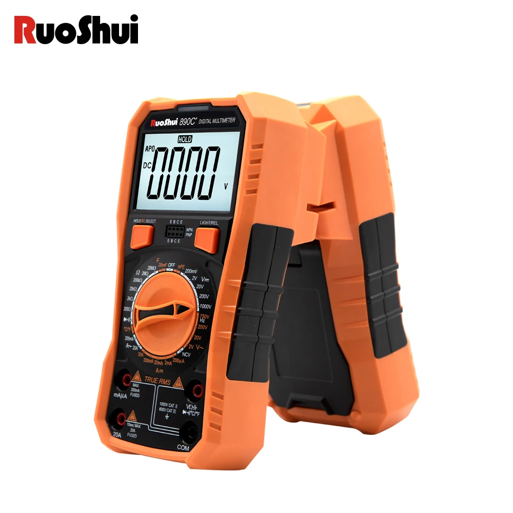 Digital Multimeter Profesional Ture Rms Hz AC/DC Ammeter Volt Capacitance Portable Tester With LCD Back Display Meter Multimetro