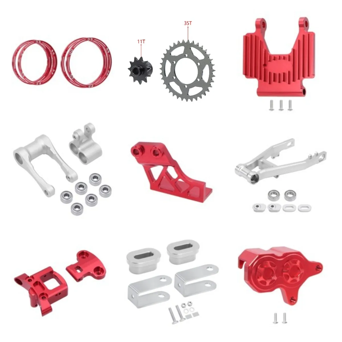 

LOSI 1/4 Promoto-MX Motorcycle Swing Arm Faucet Seat 35T/11T Gear Reinforcement Ring Chain Tension/Connector/Calliper Chain Part