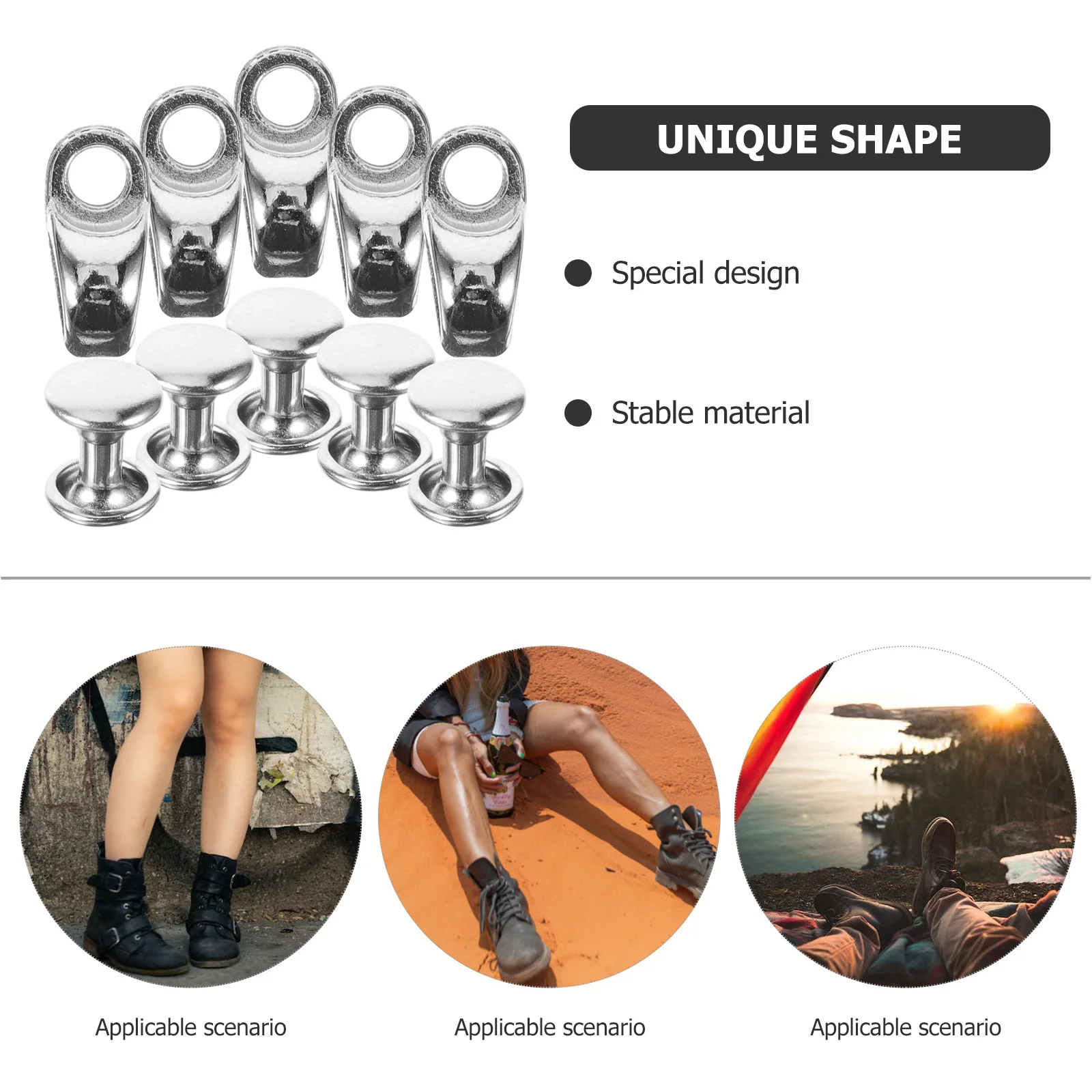 30Pcs Alloy Shoe Lace Buckle Metal Shoelace Connectors for Sports Boots Climbing Shoes DIY Wallet Belt Buckle Repair Kit