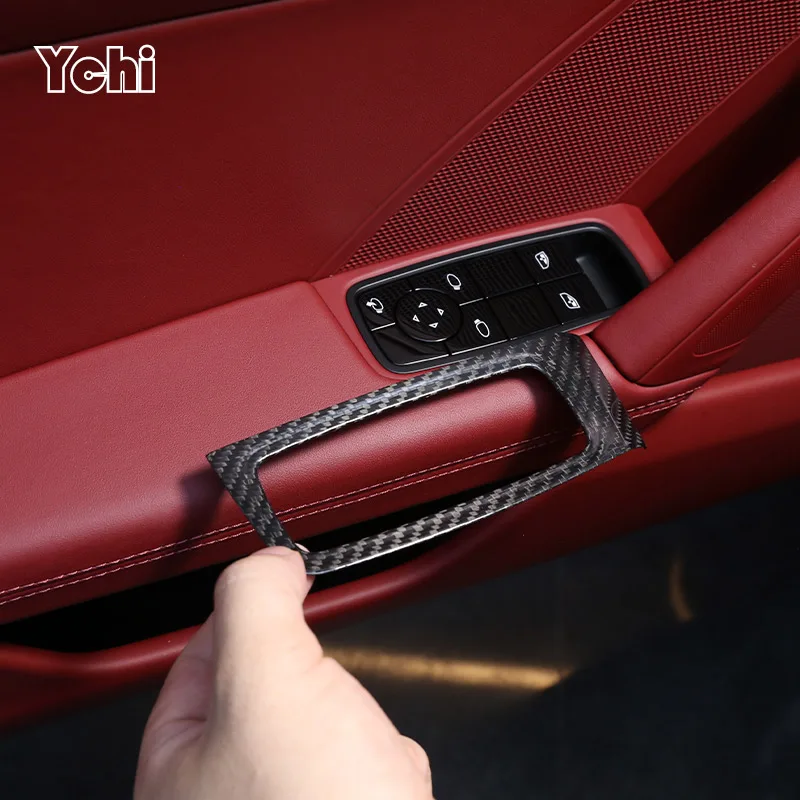 

Real Carbon Fiber For Porsche 911 2019-20 Glass Lift Panel Frame Window Switch Button Panel Decoration Car Interior Accessories