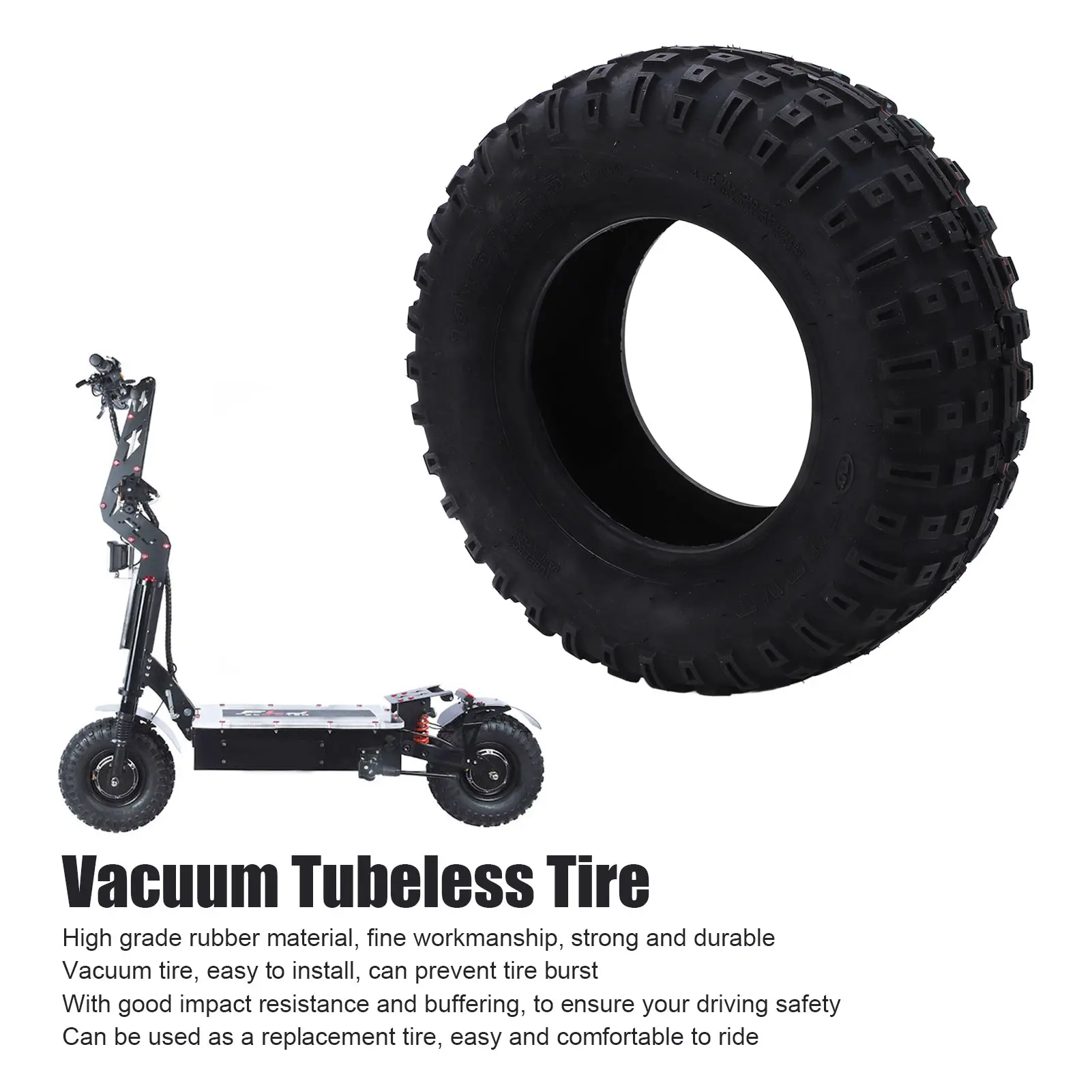 

14IN Вакуумная шина для электрического скутера 14x5,0-6,5 130/70-6,5 Бескамерная шина Прочная и долговечная Простота использования Противоскользящая внедорожная шина