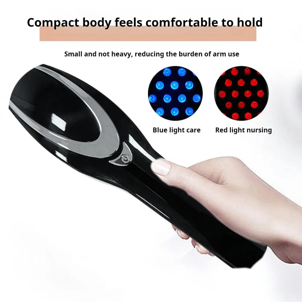 Electric Hair Growth Comb Professional Scalp Massager Red Blue Light Therapy Hair Loss Treatment Portable Electric Massage Brush