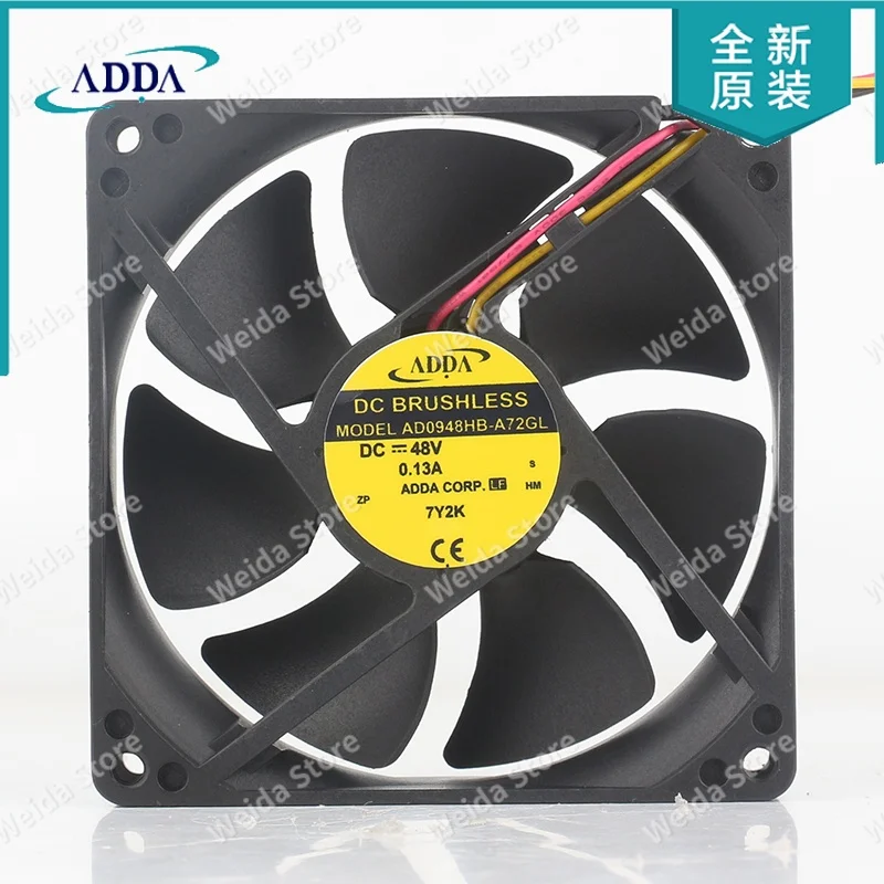 Original new Taiwan ADDA 12V 24V DC 48V 0.13A 9025 9CM inverter elevator three wire AD0948HB-A72GL cooling fan