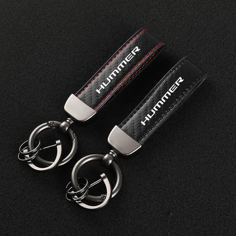 For hummer H1 H2 H2 H3 Keychain accessories  with logo Car metal leather key chain With car logo Key ring Auto Accessories