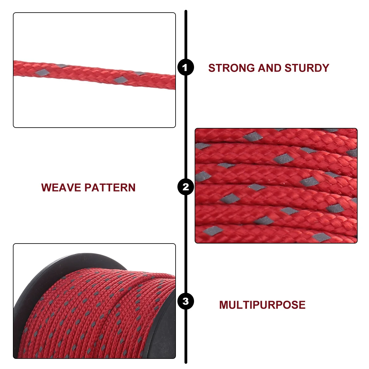 

31m Outdoor Reflective Tent Fixed Rope 2.1mm Strong Flexible Camping Hiking Clothesline Rope Red Camping Reflective Cord