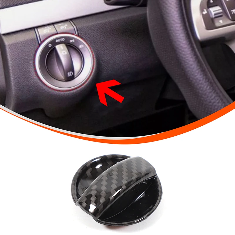 For Pontiac Pontiac G8 2008-2009 headlight switch sticker Switch button decorative cover ABS carbon fiber pattern 1pcs