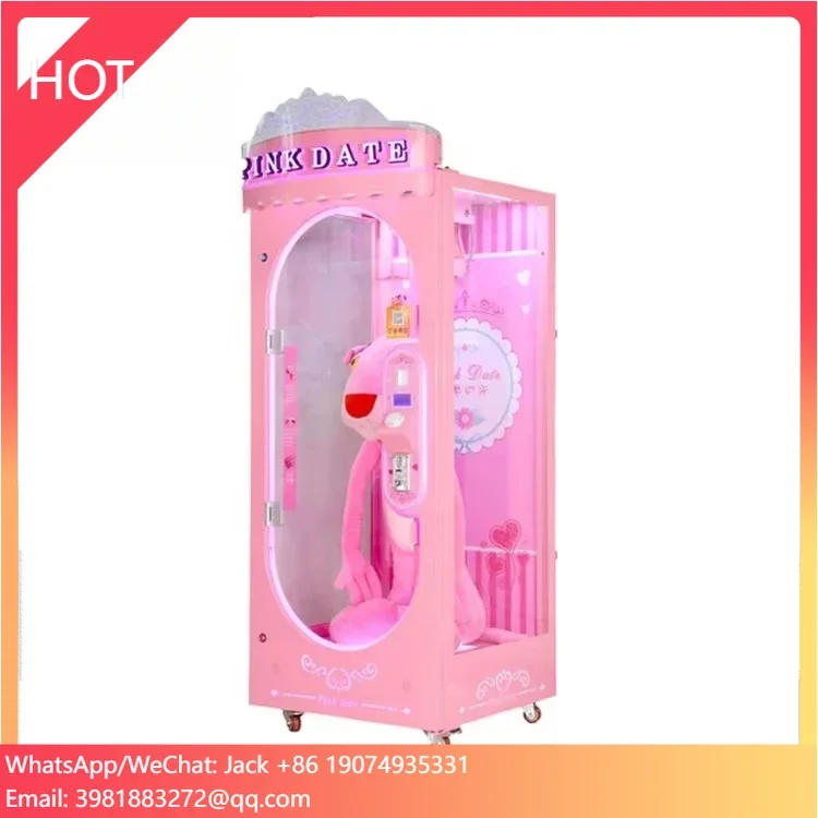 

Factory Wholesale Coin Operated Arcade Pink Date Plush Toy Prize Vending Machine Cut Ur Prize Game Machine For Shopping Mall