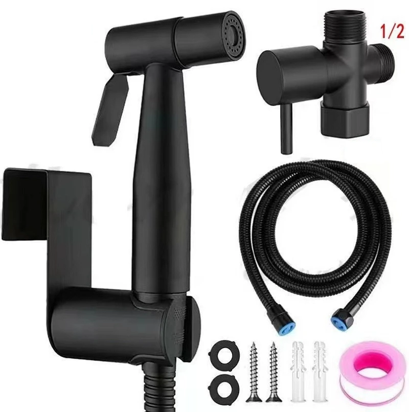 Handheld Toilet Bidet Faucet Hanging Base Hook Shower Adapter Diverter Adjustable Water Pressure Bidet Attachment Shower Sprayer