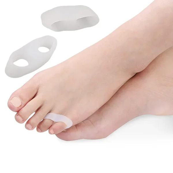 1Pair Transparent Gel Fingers Protector Corn Corrector Hammer Toe Separator Orthotic Silicone Gel Toe Tube Separation Protection