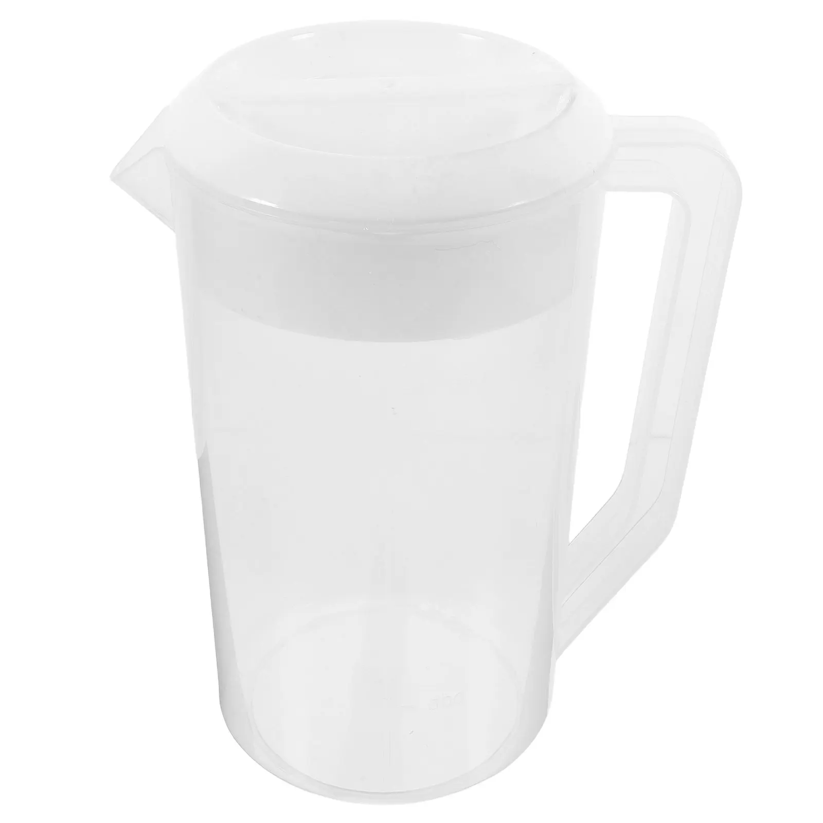 2500Ml White Plastic Water Pitcher with Tight Lid Measuring Scale Beverage Kettle for Cold Hot Drinks Refrigerator Travel Use