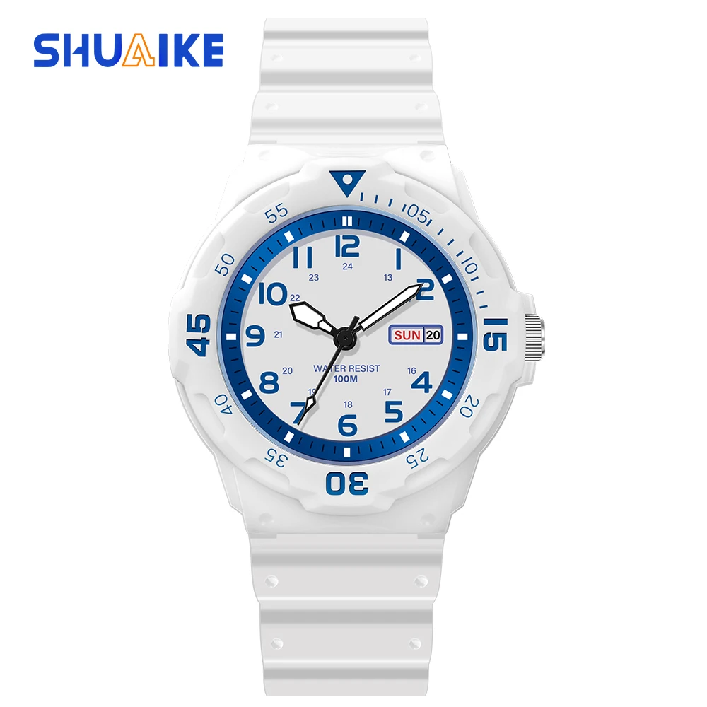 Shuaike 957 moda esportes estudante relógio calendário display 50m à prova dwaterproof água relógio de luz noturna masculino e feminino relógio de quartzo