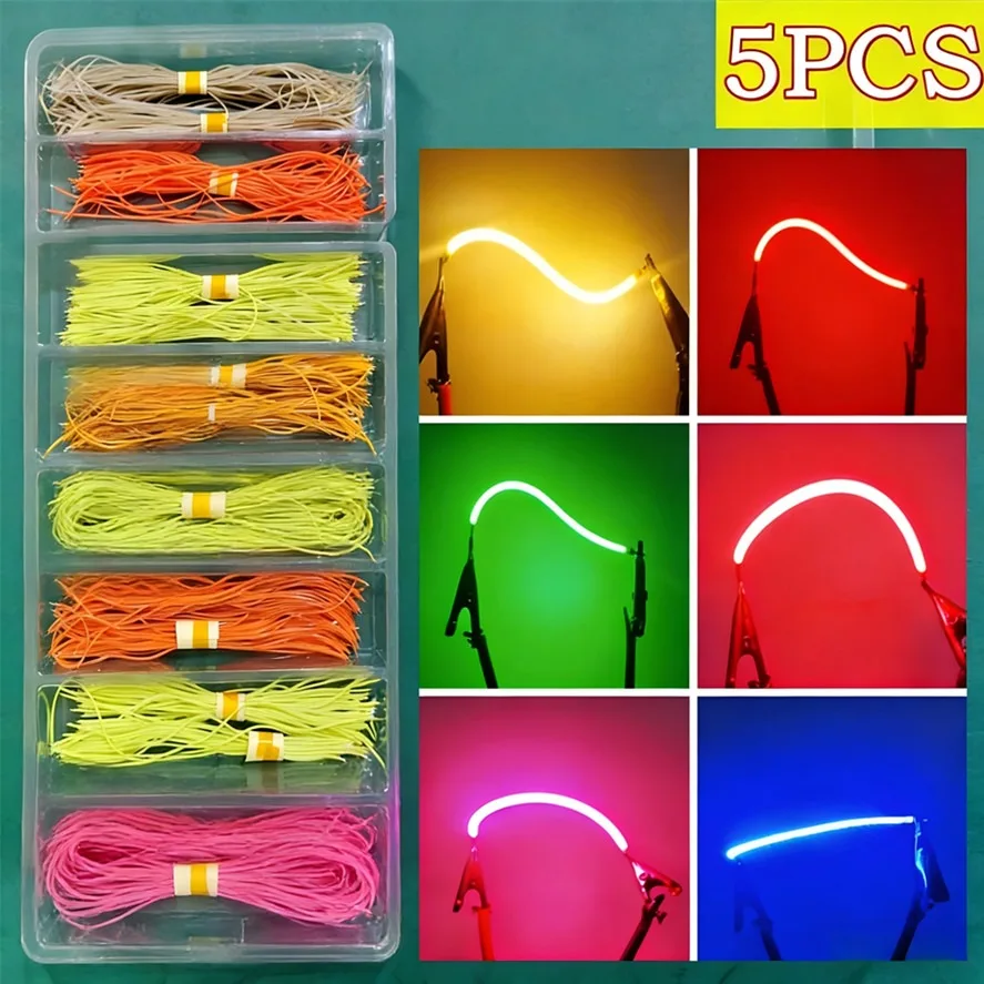 5PCS COB LED Filament Flexible LED Bulb DIY 110mm 300mm DC 3V Lamp Accessories Diode DIY Parts Pink White Red Ice-Blue 2700K