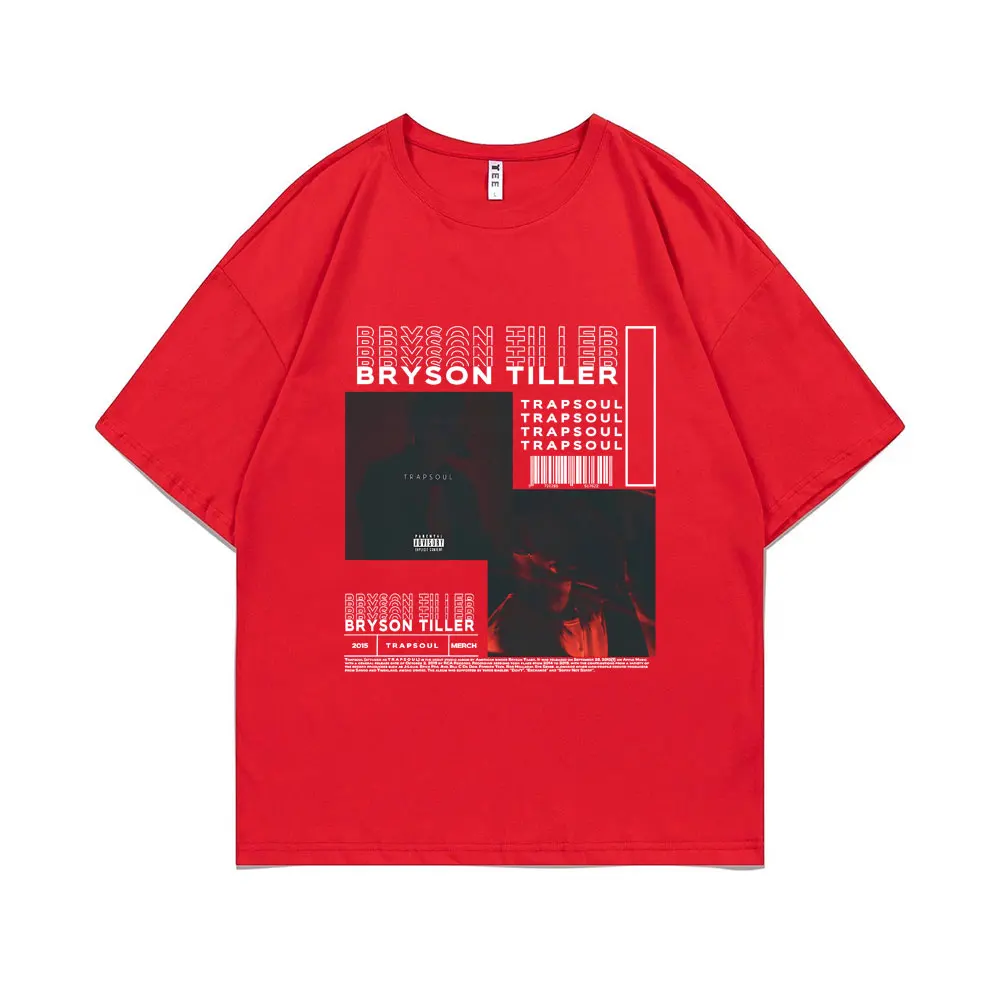 Rapper Bryson Tiller Trapsoul for Lovers Music Album Graphic T-shirt Men's Hip Hop Oversized T Shirts Male Vintage Casual Tshirt