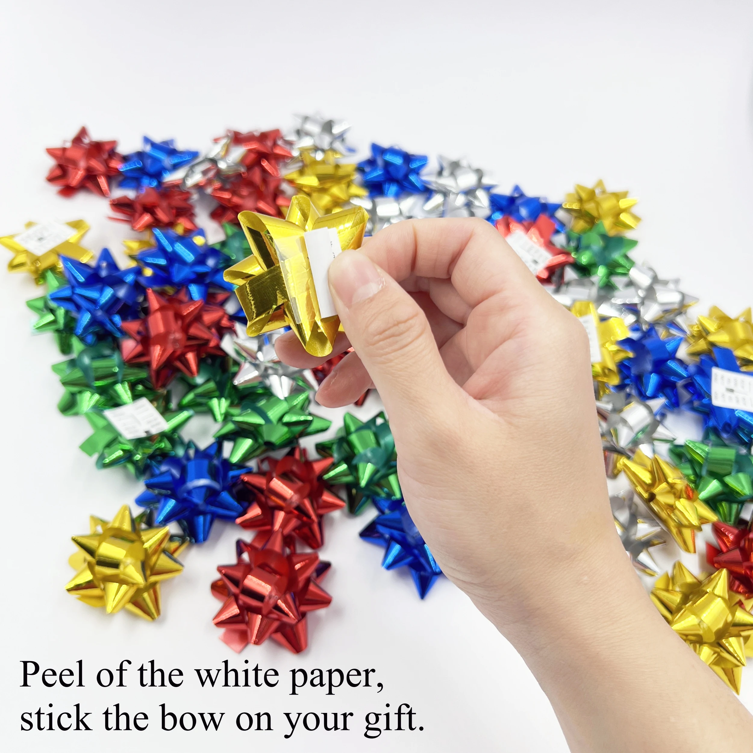 60PCS Metallic Small Gift Bows 5cm for Present Holiday Christmas Birthday Party Decoration Basket Wrapping