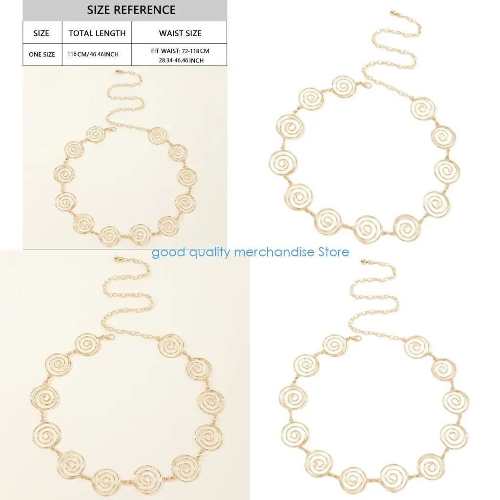

Y5JD Золотая поясная цепочка, простой шарм в виде катушки для западного ковбойского модного аксессуара