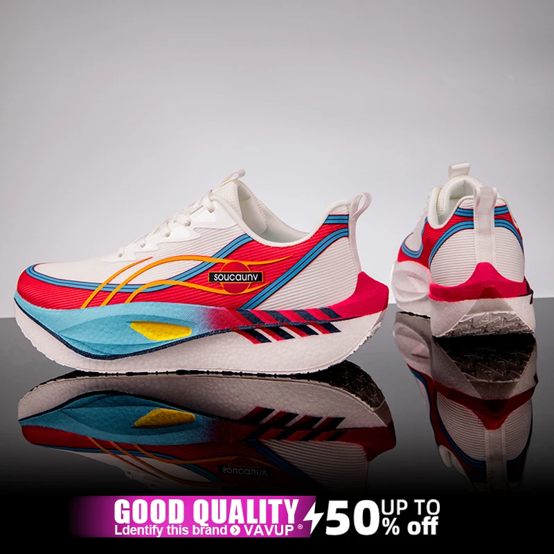 Men Running Shoes Carbon Board Speciality Marathon Sports Breathable Lightweight Women's Comfortable Athletic Nonskid Sneakers