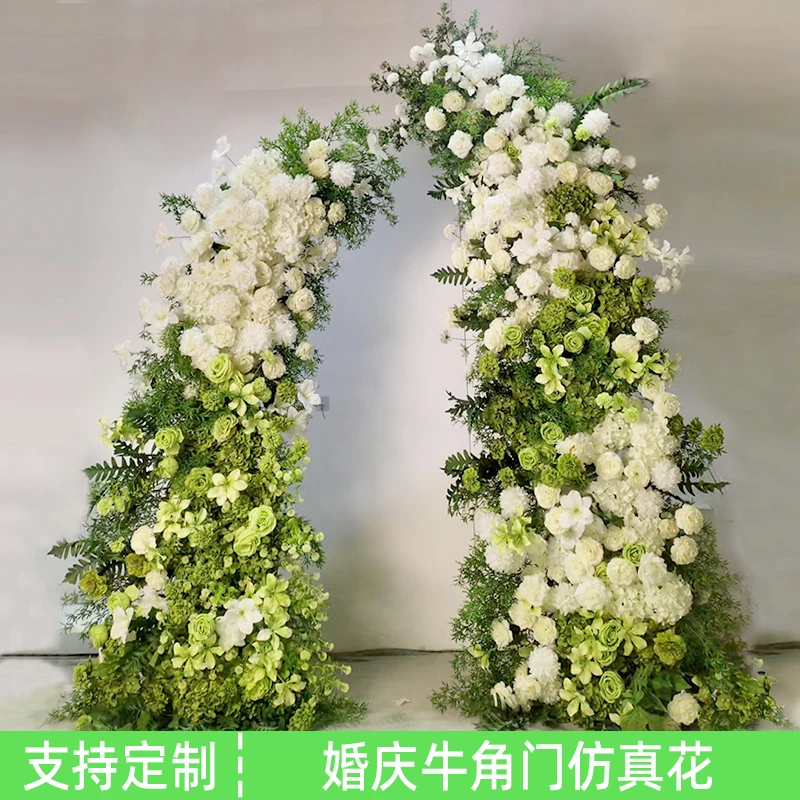 

Wedding decoration Mori horn flower photography decoration simulation flower column wedding banquet background arrangement