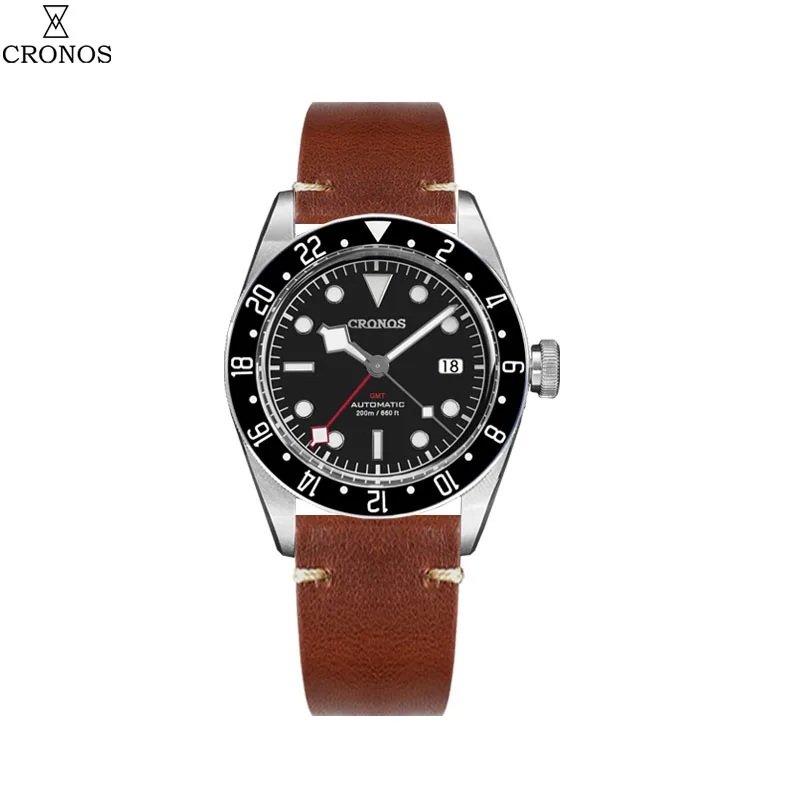 Cronos BB GMT Men Watch Automatic NH34 Coke Ceramic Bezel Bi