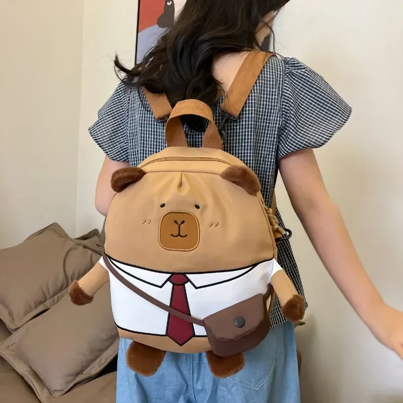 Capibala Plush Capybara Shoulder Ugly Cute Shoulder Bags Cute Doll Bag Water Guinea Pig Bag Student Bag Cartoon Fashion Toy New