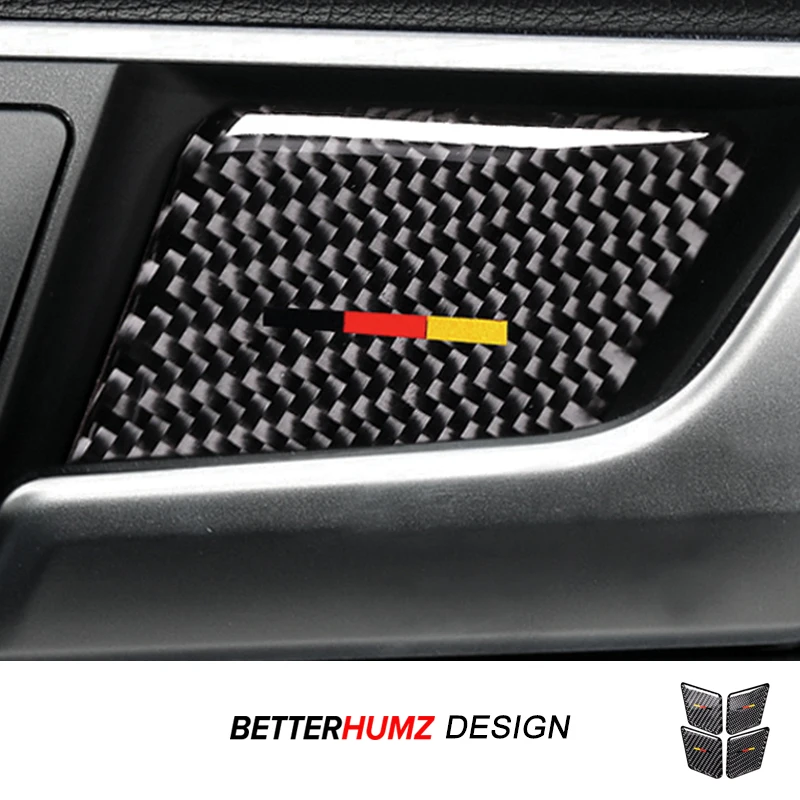 Für Mercedes Benz W204 W212 C E Klasse 4 stücke Auto Türgriff Schüssel Trim Panel Aufkleber Carbon Fiber Innen Tuning zubehör