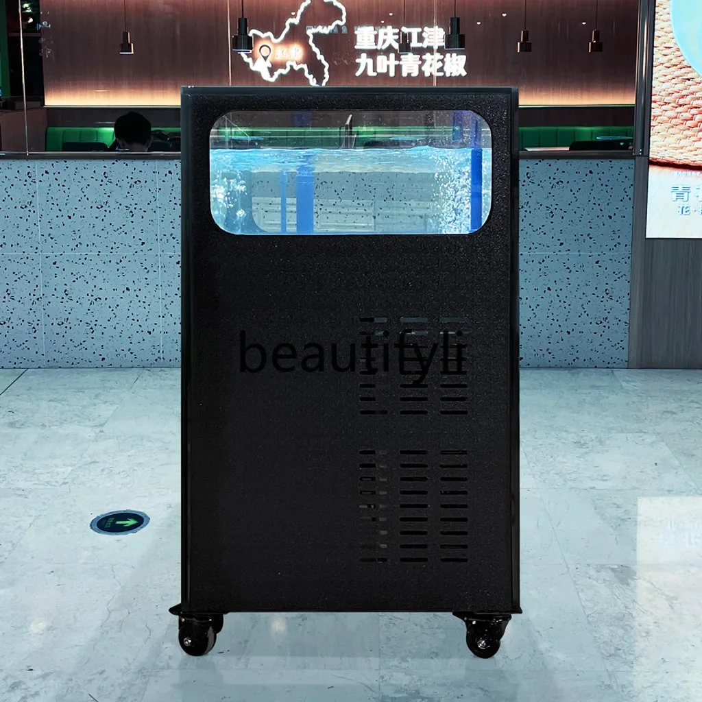 Z189 Seafood Shellfish Pool Fish Tank Hotel Commercial Lobster Crab Fish Tank Mobile Glass Pool Refrigeration Customization