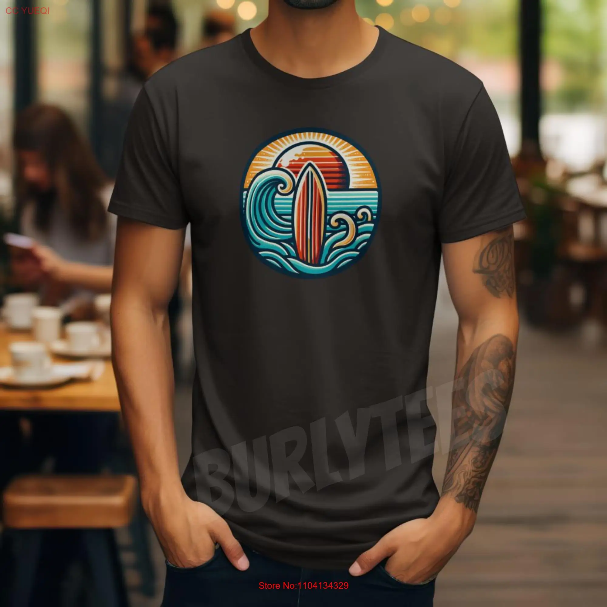 Retro Surf T Shirt Vintage Wave Casual Style Perfect for Beach Lovers Surfers Ideal Summer long or short sleeves