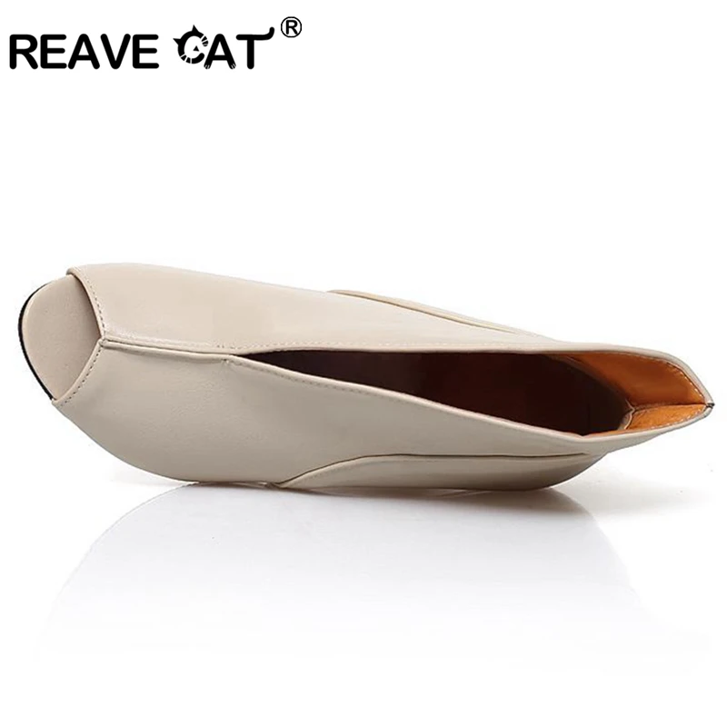 REAVE CAT Fashion Spring summer Women shoes Sandals Open toe High heels Roman Slip-On Novelty Wedges Summer Shoes Sexy Hot