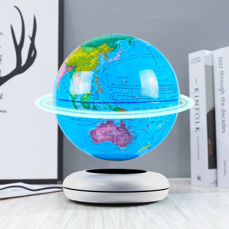 

8 inch magnetic levitation globe for students special HD display black technology novelty gift globe