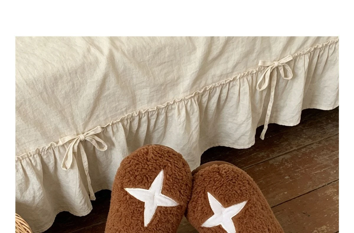 Unisex Warme Plüsch-Hausschuhe mit Sternenmuster, Rutschfeste Flauschige Fleece-Gefütterte Indoor-Hausschuhe für Damen, Pilz-Hausschuhe – Detail 11