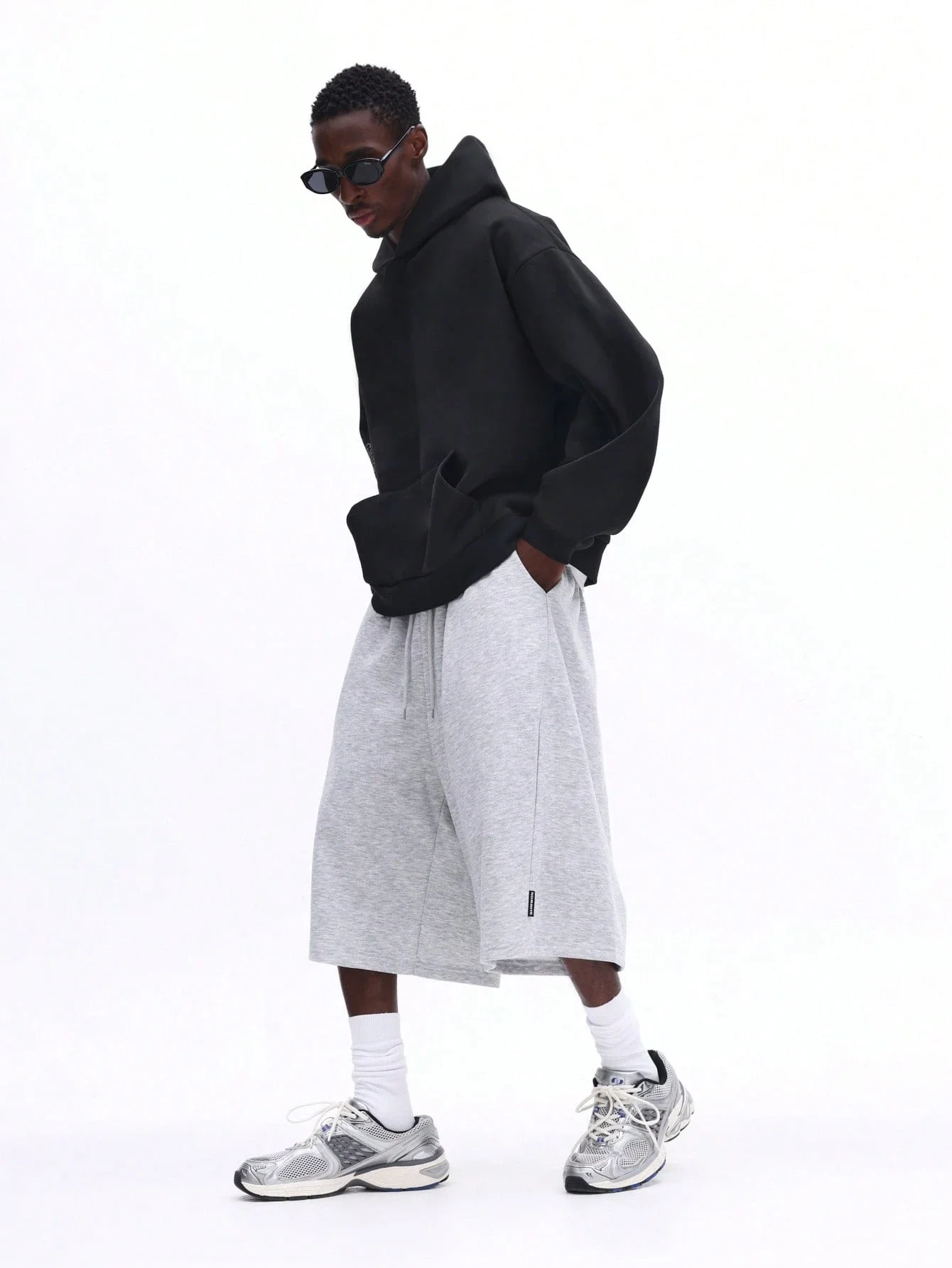 

Men's Heathered Sweat Shorts Relaxed Fit Casual Joggers Elastic Waist Drawstring Side Pockets