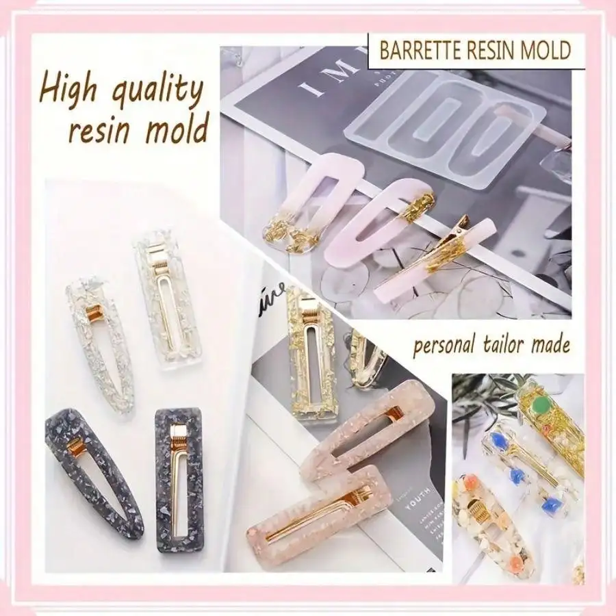 63Pcs DIY Crystal Resin Mold Hairpin Silicone Hairpin DIY Water Drop Hairpin with a Girly Vibe, 3 Resin Molds for DIY Hairpin Jewelry Casting, 60 Hairpin Bases, Resin Hairpin Molds for Making Hairpins, Hairpin Silicone Resin Molds for Epoxy Resin Crafts, Reusable DIY Creative Gifts, Holiday Gifts Handmade, Creative Hairpin Making, Meaningful Gifts, Cute and Fun