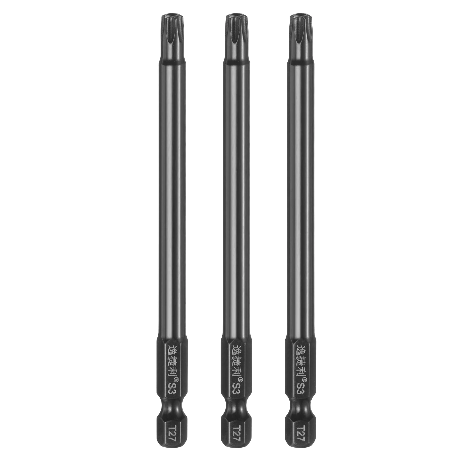 3pcs T6 T7 T8 T9 T10 T15 T20 T25 T27 T30 T40 Torx Screwdriver Bit 1/4