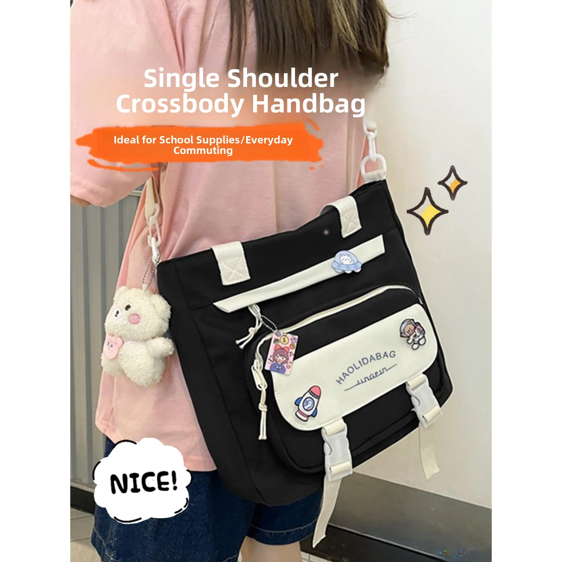 

Вместительная сумка-кроссбоди для студентов, сумка для книг, сумка для занятий, сумка через плечо, городская сумка для студентов колледжей