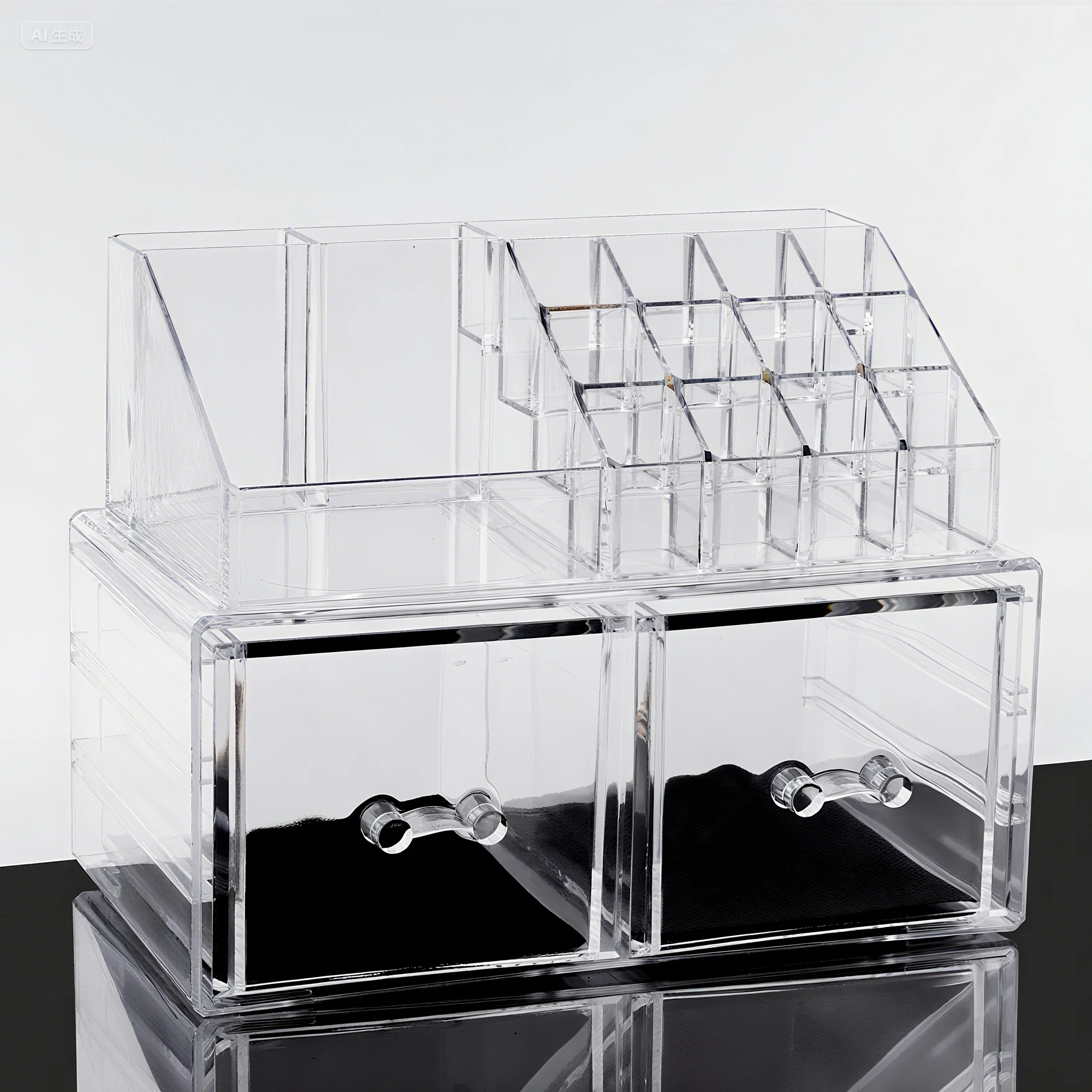 Frebeauty Extra Large acrylique boîte à bijoux pour femmes filles clair velours boucle d'oreille organisateur avec anneaux vitrine colliers Holde