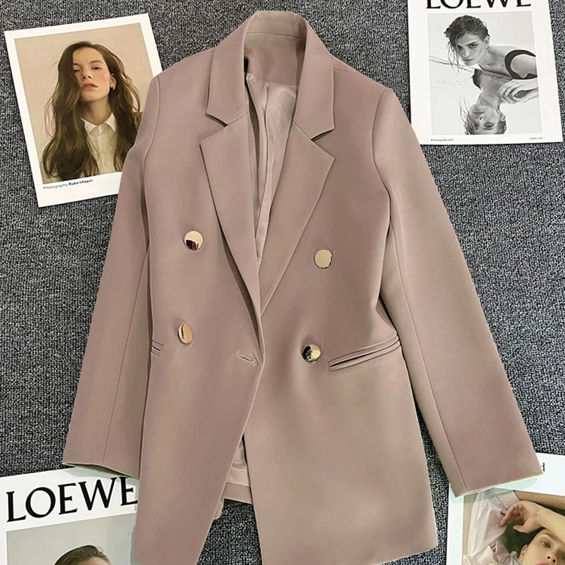 Y2k Office Chic Women Suit Coat Jackets Korean Loose Patchwork Female Casual Coats Autumn New All Match Button Ladies Tops