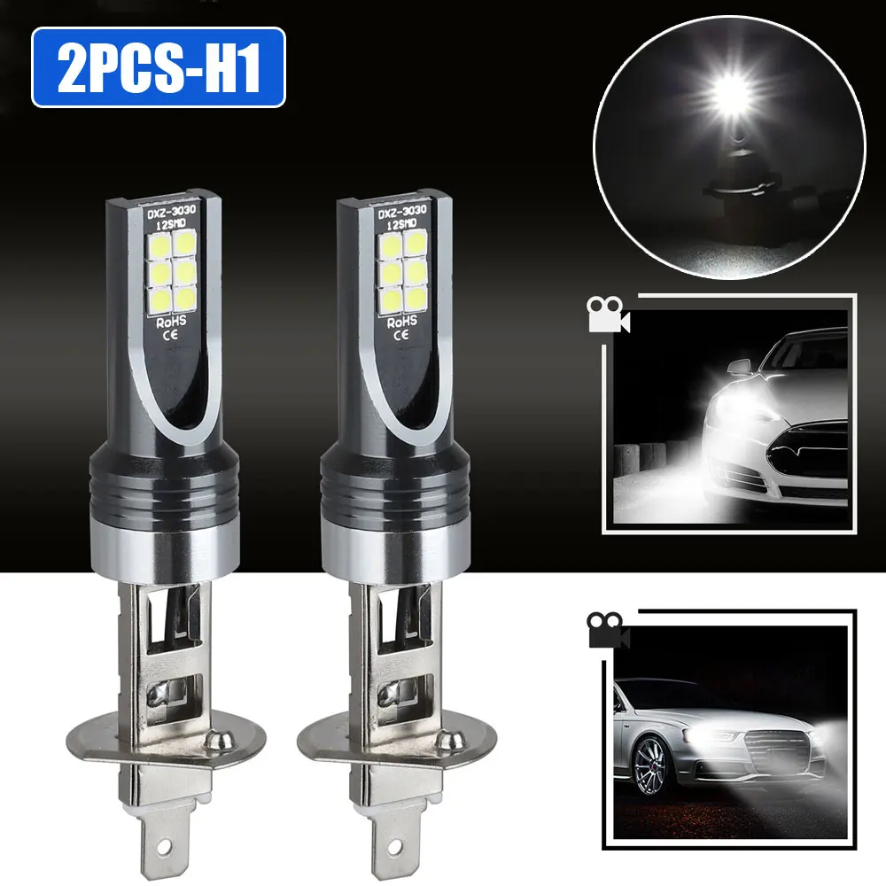 

2Pcs H1 LED Headlight Car Fog Light LED Bulbs Auto Driving Running Lamps 14000LM 100W 6500K Bulbs Conversion Kit High Low Beam