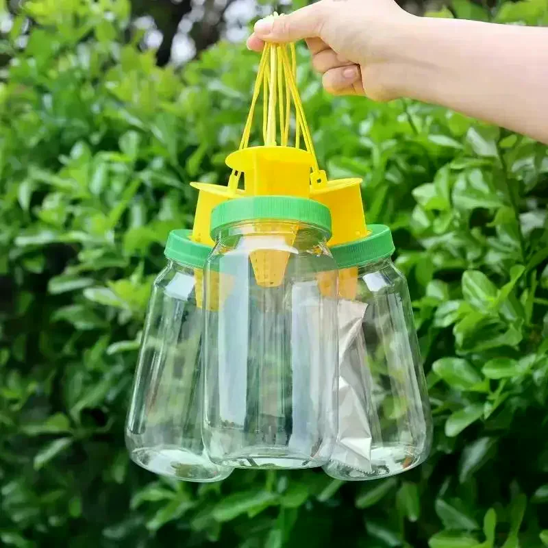 Portable Reusable Hanging Fly Wasp Insect Traps Non-Toxic Pest Catcher for Outdoor Camping Garden Orchard