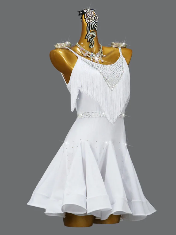 فستان جديد لعام 2025 لمسابقات الرقص اللاتيني، تنورة واسعة للعروض، زي مزين بالزهور، فستان للتدريب على الرقص، زي موحد للنساء