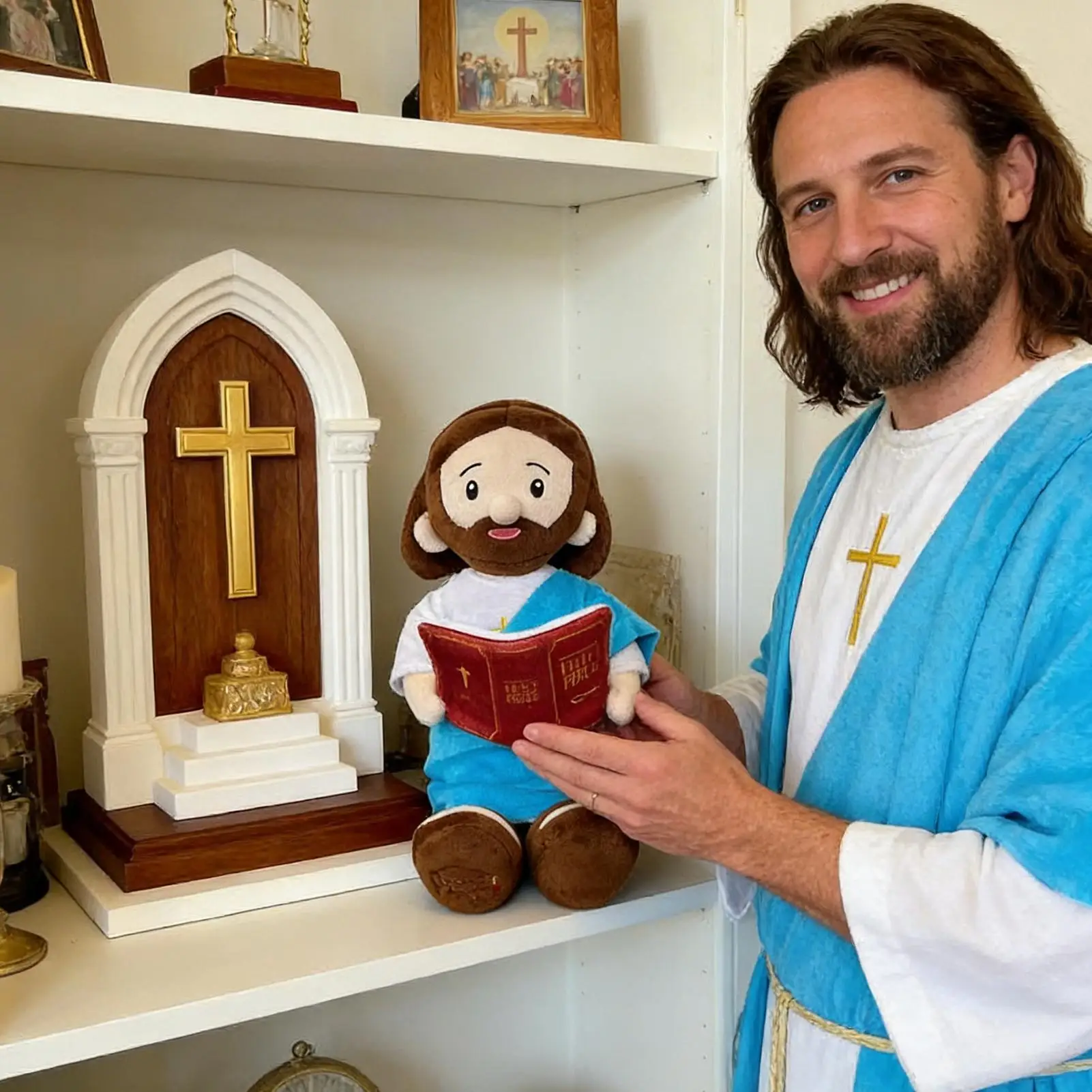 Juguete de Peluche de Jesús de 11.8 Pulgadas, Nuevo Muñeco de Peluche de Jesús para Niños, Compañero de Sueño con Sonido y Luz, Regalos Navideños para Niños