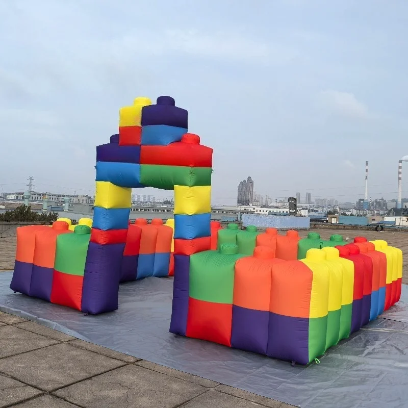 Park color building block wall advertisement inflatable fence karting yard