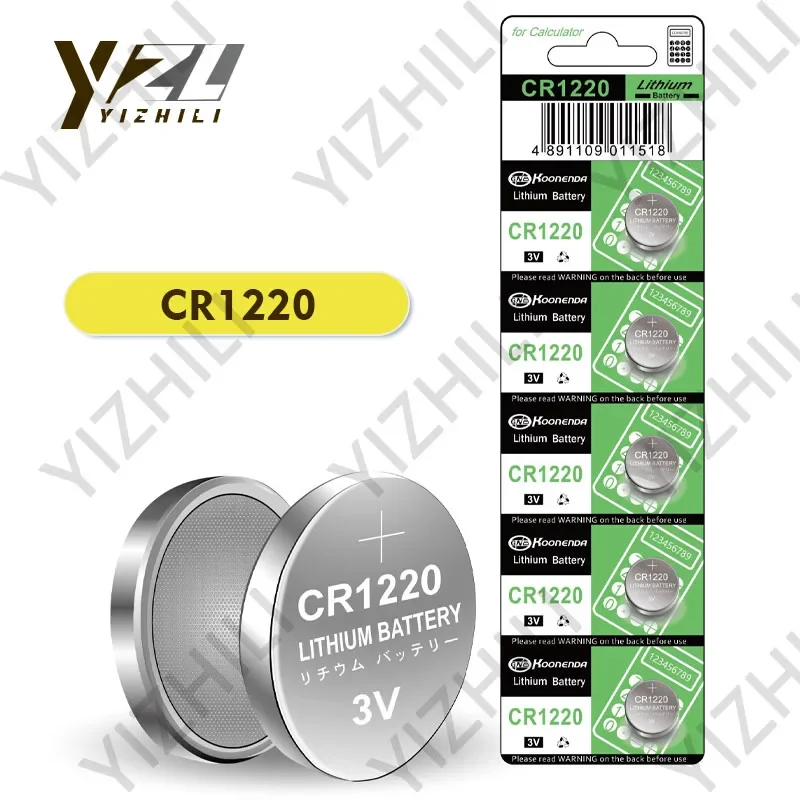 10 Chiếc CR1220 Lithium Pin Nút Pin Cho Đồng Hồ Đồ Chơi Máy Tính Máy Tính Điều Khiển Máy Tính Đồ Chơi Y Tế Pin