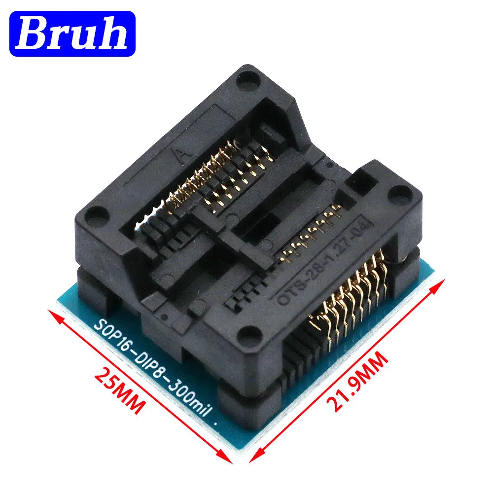 Переходник SOP16-DIP8 + SOP8 150 мил 200 мил 208мил 209мил розетка подходит для EZP2010 EZP2013 CH341A TL866CS TL866A программатор