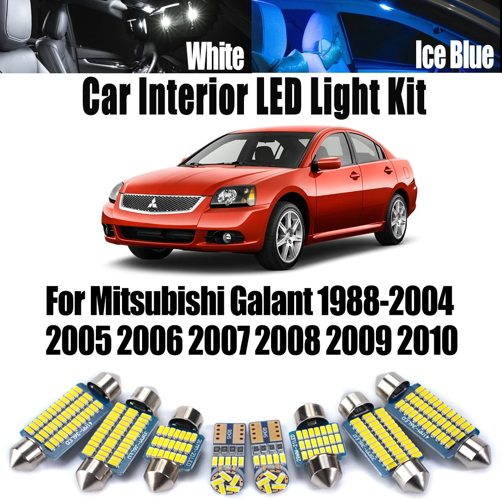 

Canbus For Mitsubishi Galant 1988- 2006 2007 2008 2009 2010 Car Number Plate Door Bulb LED Interior Reading Dome Map Light Kit