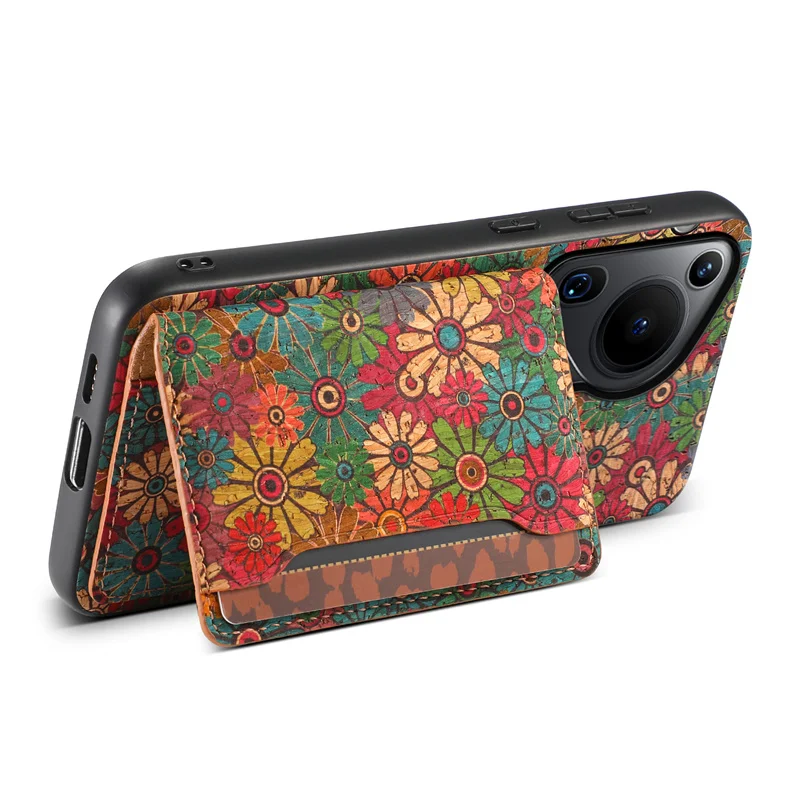 Flower Figure Leather Magnetic Wallet Phone Case For Huawei Pura 70 70Pro P60 Mate 70 60 50 40 30 Nova 12 11 Holder Back Cover