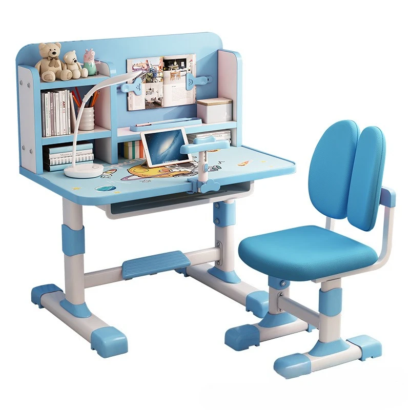 

Student desks, study, primary school students writing books, lifting tables and chairs