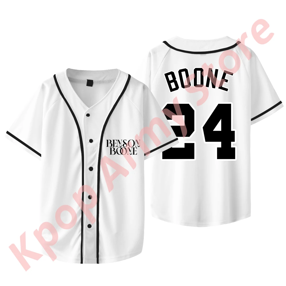 Benson Boone 24 Logo Merch Baseball Jacket Fireworks and Rollerblades Tour Jersey Cosplay Unisex Fashion Short Sleeve Tee