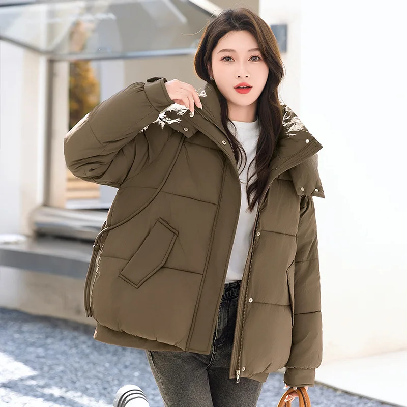 Winter Jacket Women 2024 New Outerwear Korean Clothes Women Coat Hooded Cotton Parkas Ladies Quilted Coat Streetwear Outerwear