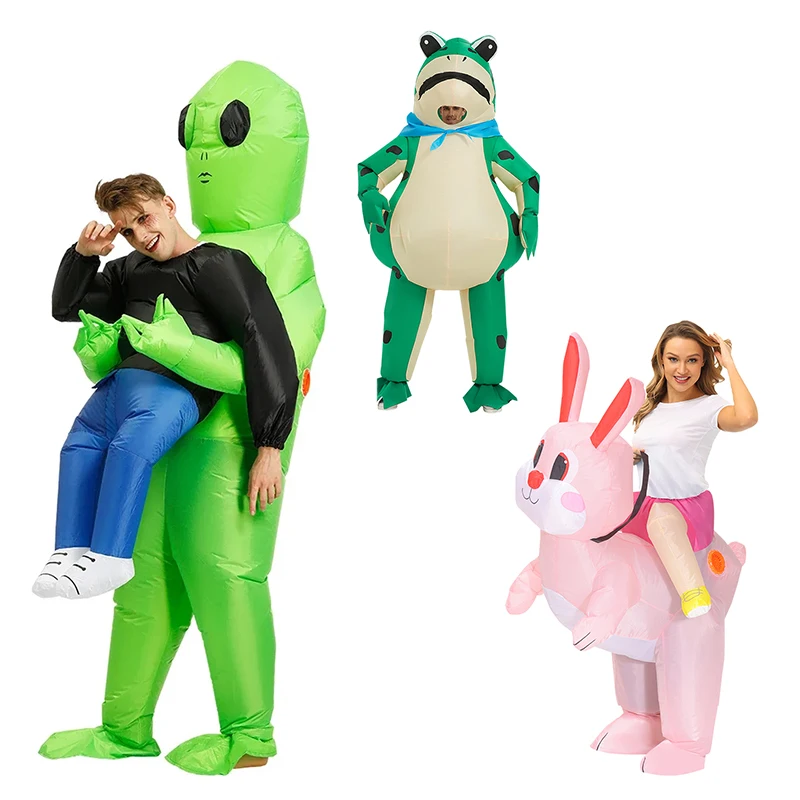 Halloween Anime Fancy Alien Costume Adult Kids Alien Inflatable Costume Boys Girl Party Cosplay For Man Women Funny Suit Dress