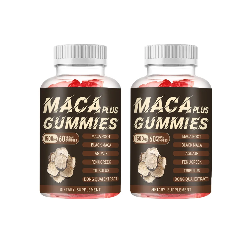 

1/3/5/10Bottles Organic Maca Gummies 1500 mg and Ginseng Extract Supplement Supports Muscle Endurance and Strength Men Power